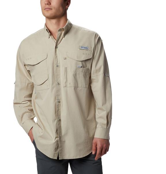 Columbia PFG Bonehead Shirts Khaki For Men's NZ14967 New Zealand